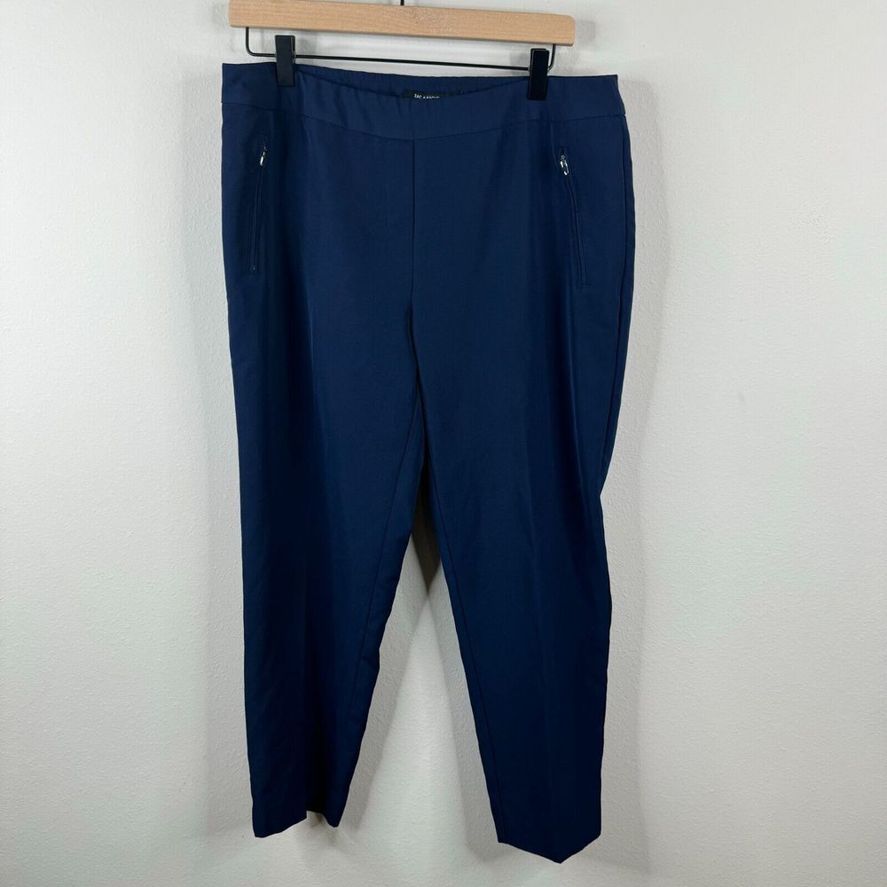 Zac &‎ Rachel Petite Pants Size 12P Blue Pockets Business Wear to Work Cropped
